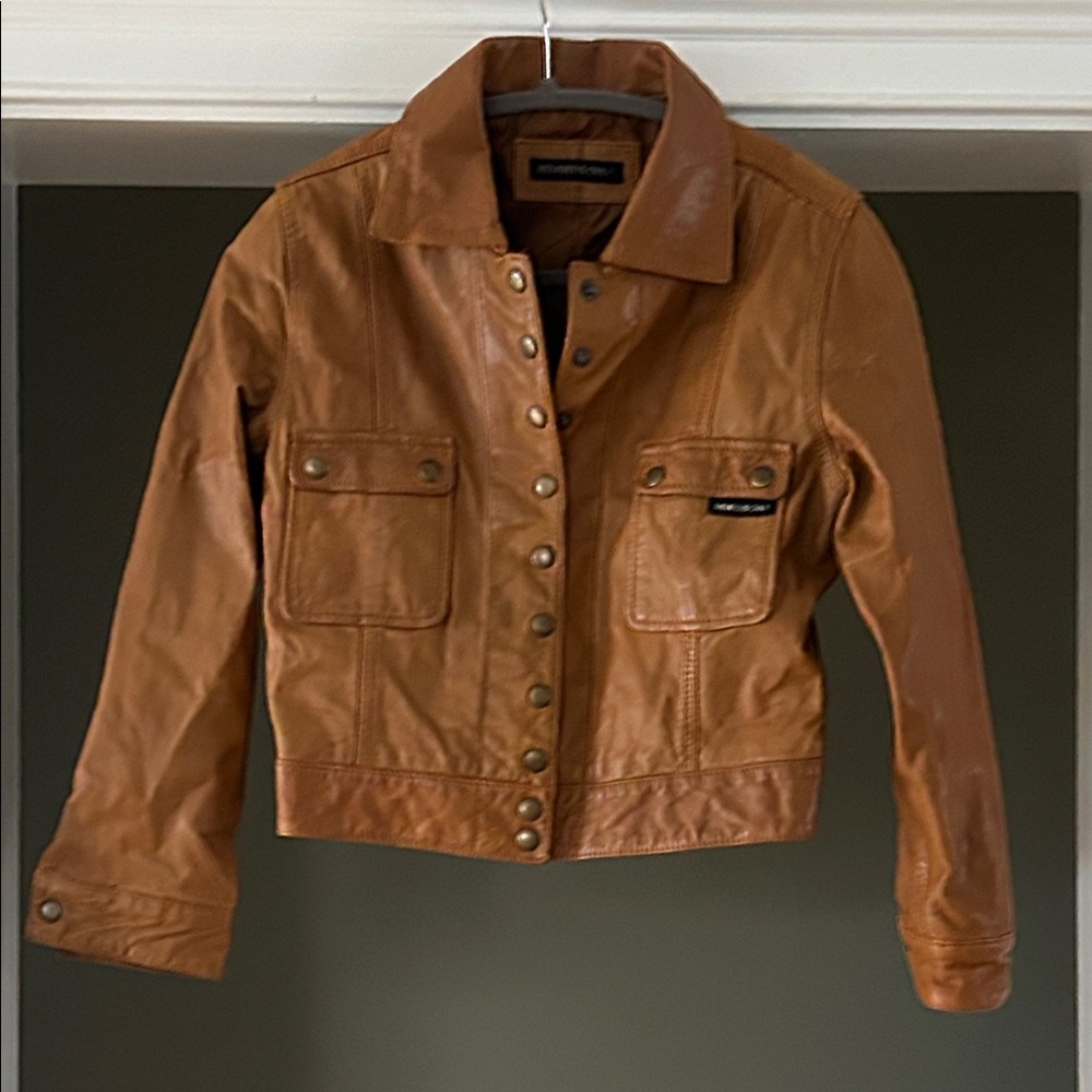 Members Only Tan Leather Jacket